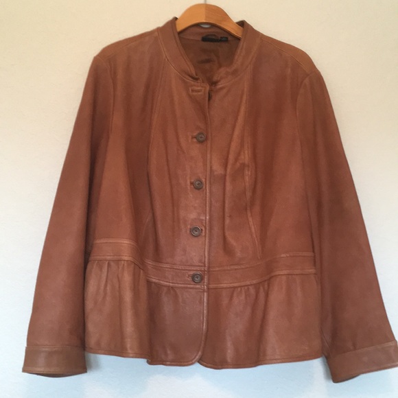 a.n.a Jackets & Blazers - 100% authentic leather jacket brown camel 2X
